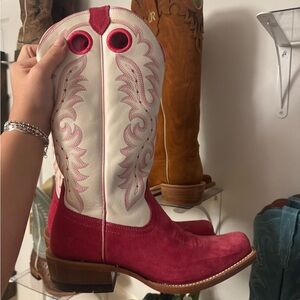 Ariat Pink and White Heeled Boots